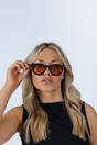 Orange Bold Rounded Sunglasses in Black Orange, Image 3 of 7