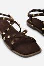 Dark Brown 'Montana' Gladiator Sandal With Stud Detail, Image 5 of 6