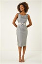 Silver Bow Front Shift Dress, Image 1 of 5