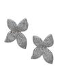 Silver Pavé Floral Stud Earrings, Image 1 of 3