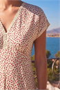 Light Pink Ditsy Lace Trim Midi Dress, Image 4 of 4