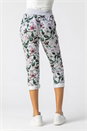 Light Grey Floral Print Roll Hem Cropped Pants, Image 2 of 4