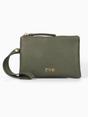 Khaki Faux Leather Wristlet Purse, Image 1 of 2