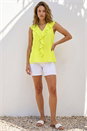 Yellow Chiffon Ruffle Vest Top, Image 2 of 4
