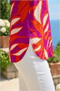 Cerise Floral Print Pleat Front Vest Top, Image 4 of 4