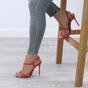 Red High Heel Party Barely There Sandals, Image 5 of 6