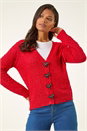 Red Bow Embellished Sequin Knit Cardigan, Image 4 of 5