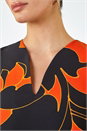 Orange LIMITED Floral Premium Stretch Shift Dress, Image 5 of 5