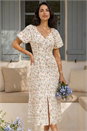 White Dusk Ditsy Broderie Midi Dress, Image 3 of 4