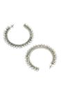 White Diva Collection C-Shaped Hoop Earrings, Image 3 of 5