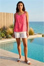 Coral Floral Embroidered Cami Top, Image 3 of 4