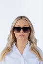 Black Square Sunglasses in Black Leopard, Image 1 of 8