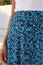 Blue Floral Stretch Skater Skirt, Image 4 of 4