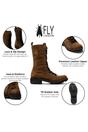 Brown Womens Leather Ankle Boots-NOLE175, Image 3 of 5
