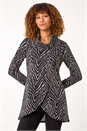 Dark Grey Animal Print Cowl Neck Tunic Top, Image 1 of 5