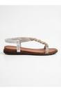 Silver iKrush Silver Grace Rhinestone Chain Flat Sandals, Image 6 of 8