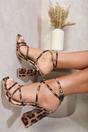 Multi iKrush Multi Michaela Strappy Ankle Block Heeled Sandals, Image 3 of 4