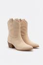 Beige Jessie Womens Suede Western Ankle Boots, Image 1 of 8