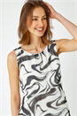 Ivory  Swirl Print Chiffon Midi Dress, Image 4 of 5