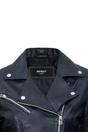 Black Womens Leather Biker Jacket-Matlock, Image 4 of 4