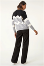 Grey Colour Block Zig Zag Knit Jumper, Image 2 of 6