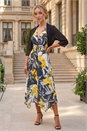 Black Ruched Hem Chiffon Bolero, Image 2 of 4