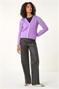 Lilac Sequin Knit Buttoned Cardigan, Image 2 of 5