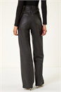 Black Coated Stretch Waist Wide Leg Jeans, Image 4 of 7