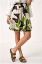 Green Leaf Print Short Skirt, Image 1 of 5