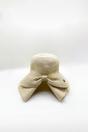 Beige Bow Foldable Summer Hat, Image 1 of 4
