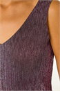 Pink V-Neck Metallic Plisse Vest Top, Image 5 of 6