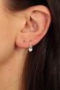 Silver Sterling Silver CZ Heart Huggie Hoop Earrings, Image 3 of 3