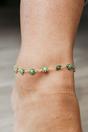 Turqouise The Colourful Aura Turqouise Multicolour Flower Charms Summer Indie Boho Daisy Floral Adjustable Anklet, Image 2 of 2