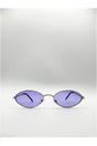 Purple Metal Oval Frame Sunglasses with Lilac Lenses, Image 1 of 5