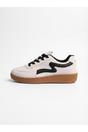 White iKrush White Poppy Womens Retro Stripe Gum Sole Trainers, Image 5 of 5