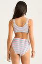 Multi Multi Textured Multi Color Stripe Bikini Top, Image 2 of 4