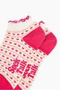 Cream Love Heart Striped Bamboo Trainer Socks in Pink, Image 2 of 4