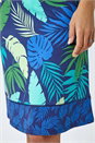 Green Elastic Waist  Palm Leaf Border A Line Skirt, Image 5 of 5