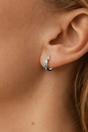 Silver Sterling Silver Engraved Moon Hoops, Image 2 of 3