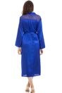 Blue Camille Lingerie Blue Full Length Long Sleeve Plain Satin Wrap, Image 4 of 5