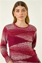 Red Colour Block Knit Jumper, Image 4 of 5