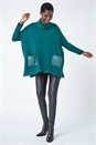 Forest  Longline Sparkle Pocket Poncho Jumper, Image 2 of 5