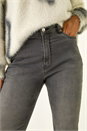 Charcoal Slim Leg Stretch Mom Jeans, Image 5 of 5