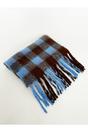 Brown Chunky Check Scarf in Brown and Blue, Image 4 of 6