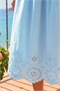 Light Blue  Petite Embroidered Hem Midi Dress, Image 4 of 4