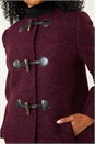Wine Petite Textured Boucle Coat, Image 5 of 5
