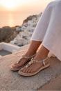 Silver iKrush Silver Pearl Embellished T Bar Flat Sandals, Image 4 of 5