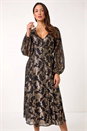 Black Shimmer Jacquard Midi Dress, Image 1 of 6