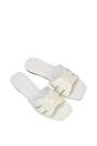 White XY LONDON White 'Luci' Strappy Slider Sandals With Square Toe, Image 4 of 5
