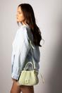 Green Pleated Pouch Bag in Mint, Image 1 of 1